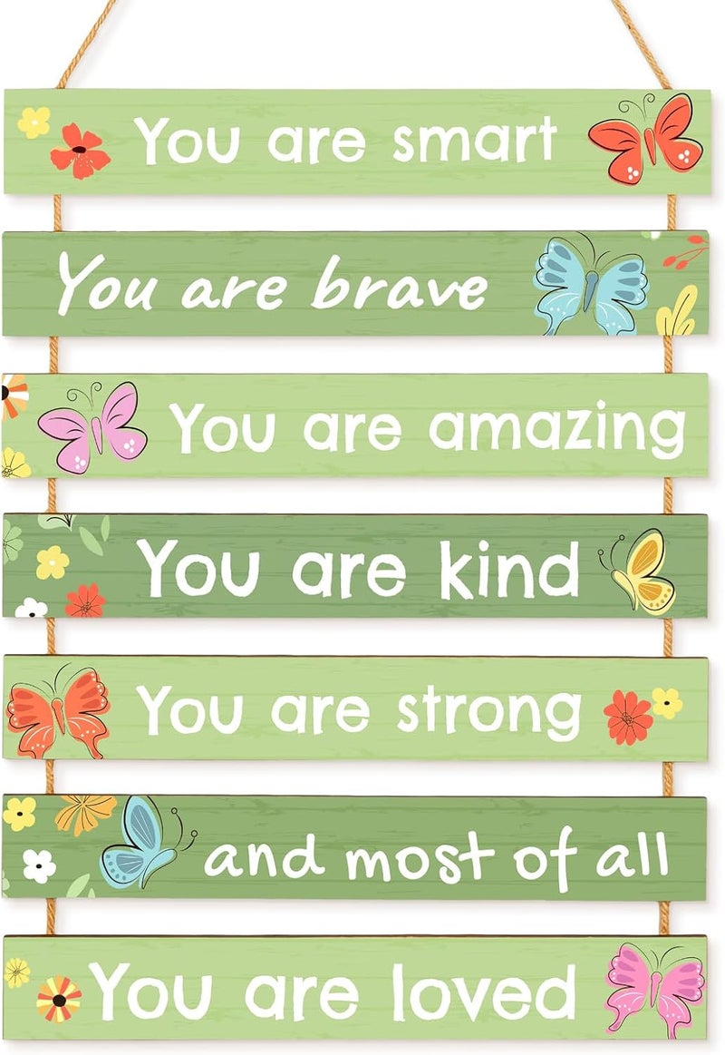 Beinou Girls Room Decor Colorful Inspirational Wall Decor Room Decor for Teen Girls Durable Kids for Nursery Playroom Bedroom, Green Butterfly - Image 1